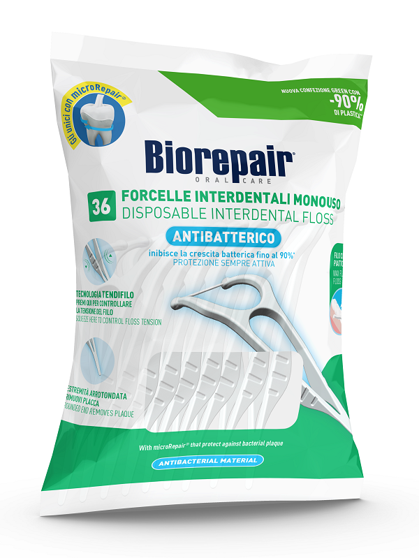 BIOREPAIR ORAL CARE ANTIBATTERICO FORCELLE INTERDENTALI MONOUSO 36 PEZZI - famajoy.it