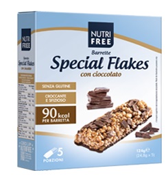 NUTRIFREE BARRETTE SPECIAL FLAKES CIOCCOLATO 24,8 G X 5 - famajoy.it