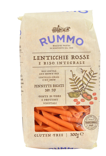 RUMMO PENNETTE RIGATE N 70 LENTICCHIE ROSSE E RISO INTEGRALE 300 G - famajoy.it