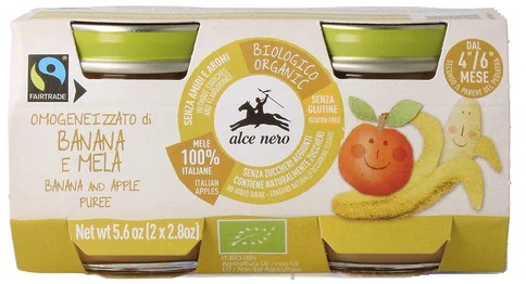 BABY FOOD BIO OMOGENEIZZATO BANANA/MELA 2 X 80 G - famajoy.it