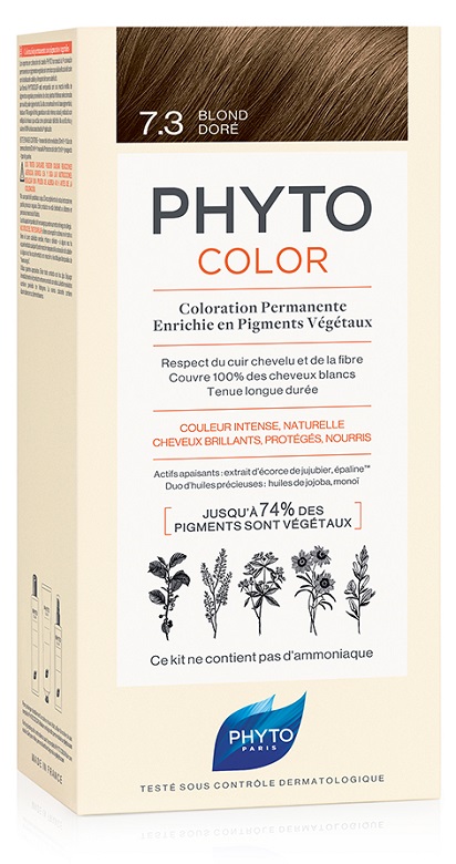 PHYTOCOLOR 7.3 BIONDO DORATO 1 LATTE + 1 CREMA + 1 MASCHERA + 1 PAIO DI GUANTI - famajoy.it