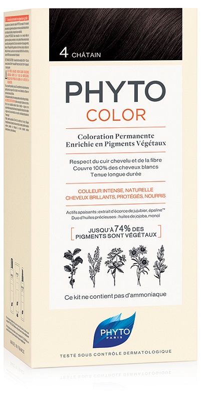 PHYTOCOLOR 4 CASTANO 1 LATTE + 1 CREMA + 1 MASCHERA + 1 PAIO DI GUANTI - famajoy.it