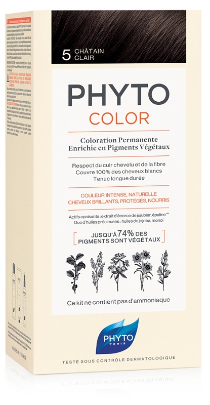 PHYTOCOLOR 5 CASTANO CHIARO 1 LATTE + 1 CREMA + 1 MASCHERA + 1 PAIO DI GUANTI - famajoy.it