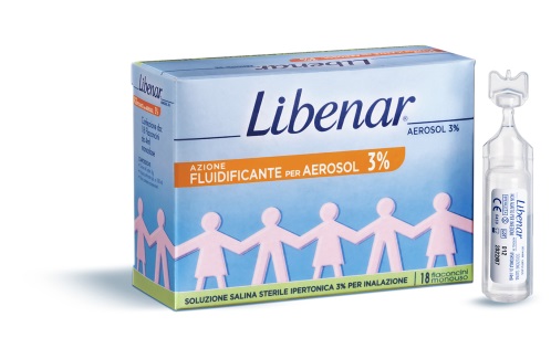 SOLUZIONE SALINA IPERTONICA 3% LIBENAR PER INALAZIONE CON AEROSOL 18 FLACONCINI MONOUSO X 4ML - famajoy.it