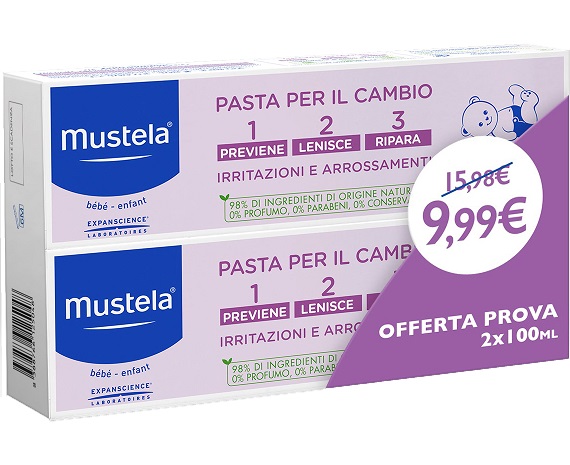 MUSTELA BIPACK PASTA CAMBIO 2 X 100 ML - famajoy.it