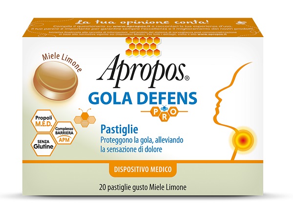 APROPOS GOLA DEFENS PRO 20 PASTIGLIE MIELE LIMONE - famajoy.it