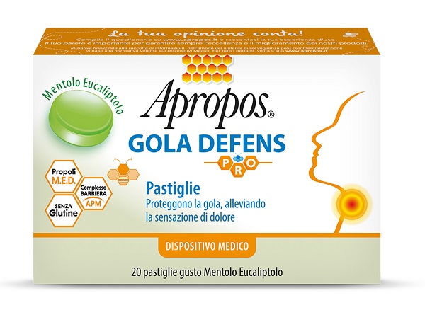 APROPOS GOLA DEFENS PRO 20 PASTIGLIE MENTOLO EUCALIPTO - famajoy.it