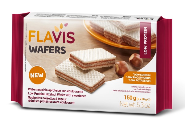FLAVIS WAFERS NOCCIOLA APROTEICO 3 PORZIONI DA 50 G - famajoy.it