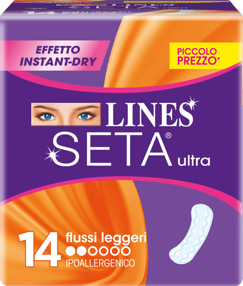 LINES SETA ULTRA ASSORBENTI PER FLUSSI LEGGERI 14 PEZZI - famajoy.it