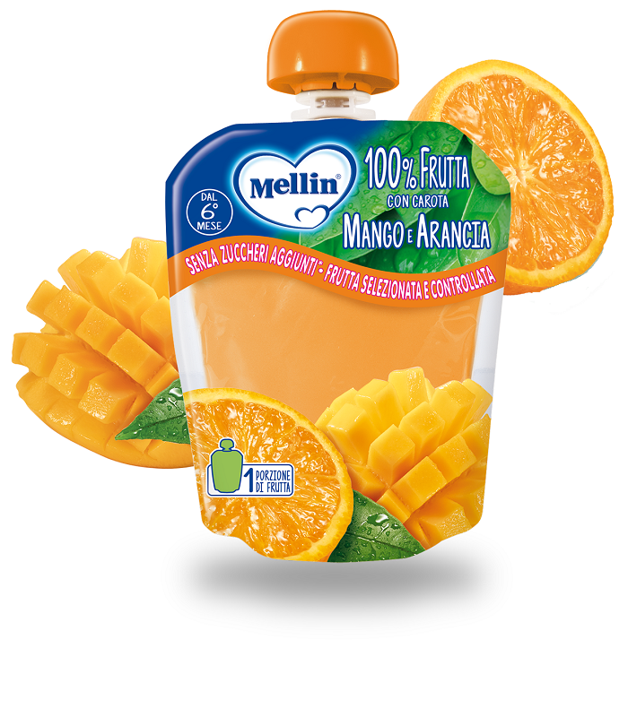 MELLIN POUCH ARANCIA MANGO 90 G - famajoy.it