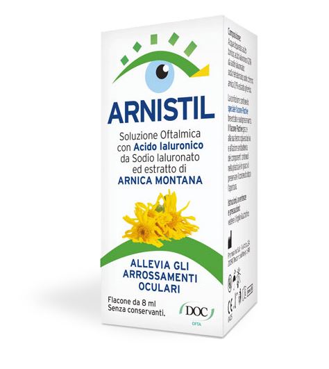 ARNISTIL SOLUZIONE OFTALMICA ACIDO IALURONICO 0,2% + ESTRATTO DI ARNICA MONTANA 0,1% FLACONE 8 ML - famajoy.it