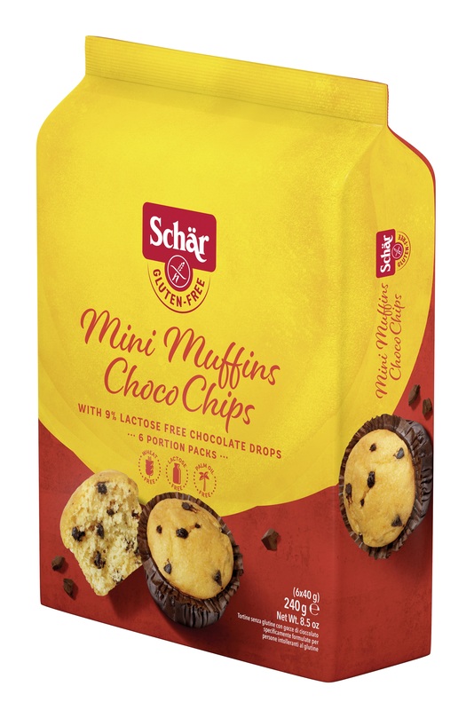 SCHAR MINI MUFFIN CHOCO CHIPS SENZA LATTOSIO 6 MONOPORZIONI DA 40 G - famajoy.it