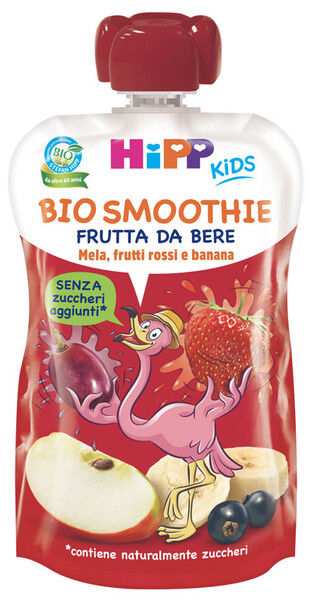 HIPP BIO SMOOTHIES MELA/BAN/FRUTTI ROSSI 120 ML - famajoy.it