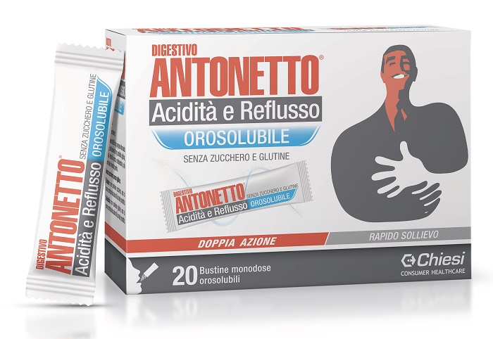 DIGESTIVO ANTONETTO ACIDITA' E REFLUSSO OROSOLUBILE 20 BUSTINE - famajoy.it