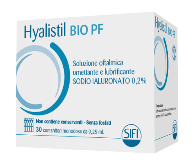 HYALISTIL BIO PF SOLUZIONE OFTALMICA PHOSPHATE FREE MONODOSE A BASE DI ACIDO IALURONICO 0,2% 30 FLACONCINI 0,25 ML - famajoy.it