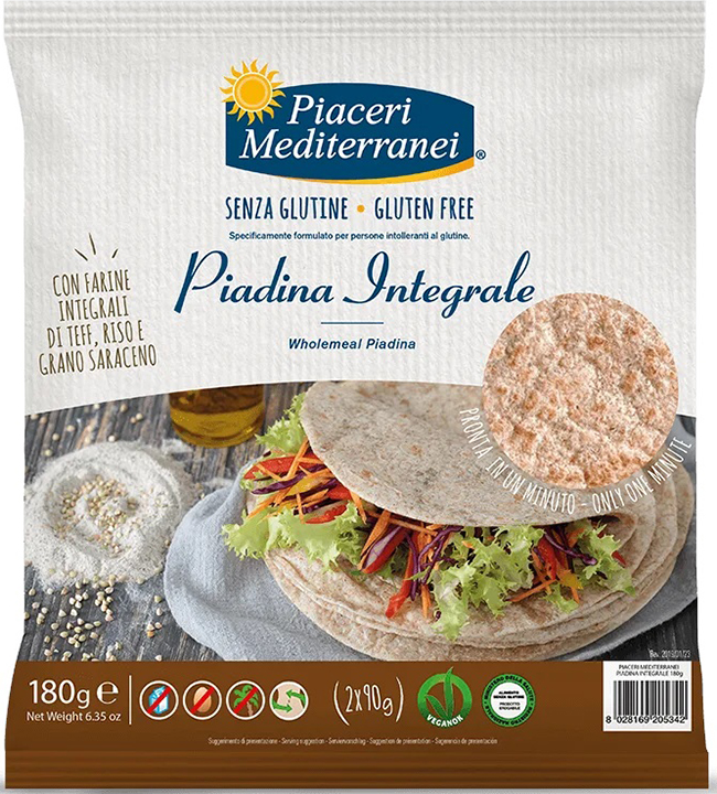 PIACERI MEDIT PIADINA INTEGRALE 180 G - famajoy.it