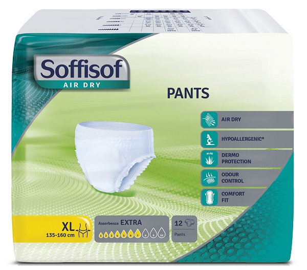 PANNOLONE SOFFISOF AIR DRY PANTS EXTRA EXTRA LARGE 12 PEZZI - famajoy.it