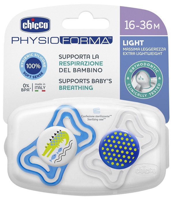 CHICCO SUCCHIETTO LIGHT BOY SILICONE 16-36 MESI 2 PEZZI - famajoy.it