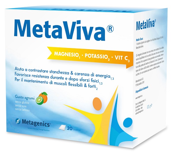 METAVIVA MAGNESIO POTASSIO VITAMINA C 20 BUSTINE - famajoy.it