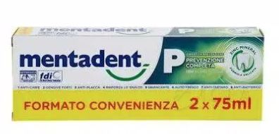 MENTADENT P 2 X 75 ML BITUBO PROMO - famajoy.it