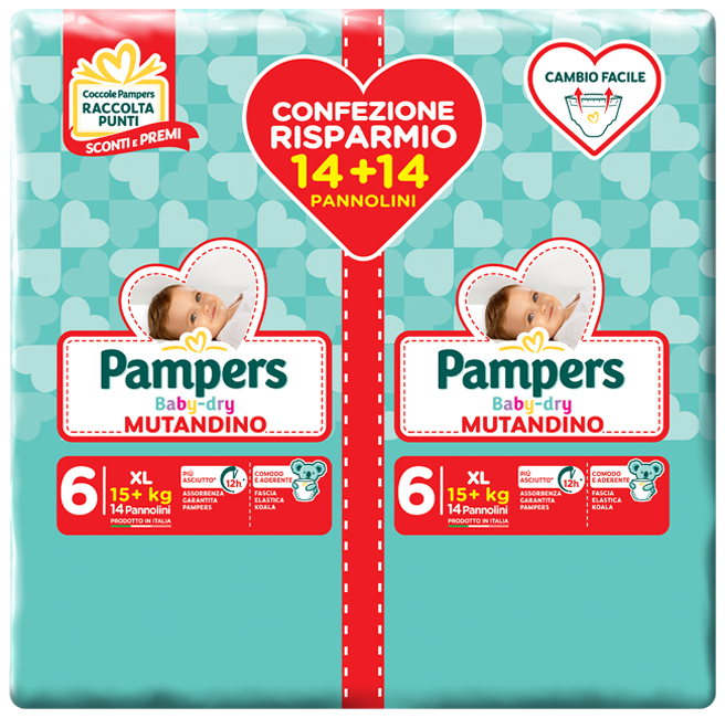 PAMPERS BABY DRY PANNOLINO A MUTANDINA DUO DOWNCOUNT XL 28 PEZZI - famajoy.it