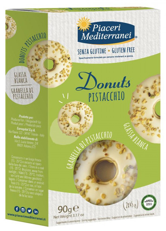PIACERI MEDITERRANEI DONUTS PISTACCHIO 90 G - famajoy.it
