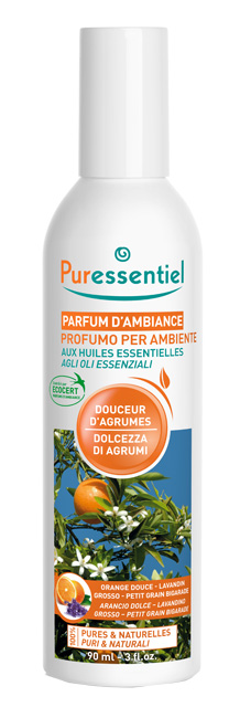 PURESSENTIEL PROFUMO AMBIENTE DOLCEZZA AGRUMI ECOCERT 90 ML - famajoy.it