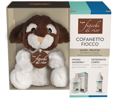 KIT FIOCCHI DI RISO CALDO-PELUCHE FIOCCO + DETERGENTE INTIMO MIODERM 240 ML + DETERGENTE CORPO DELICATO 200 ML - famajoy.it