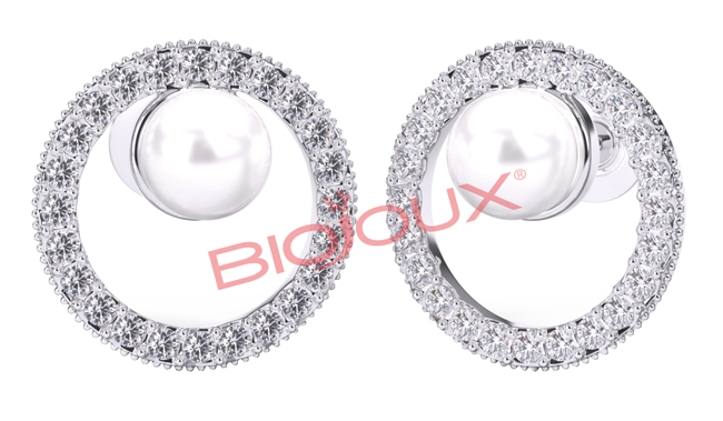 ORECCHINI POST FORATURA PEARL IN CRYSTAL CIRCLE BJT985 - famajoy.it