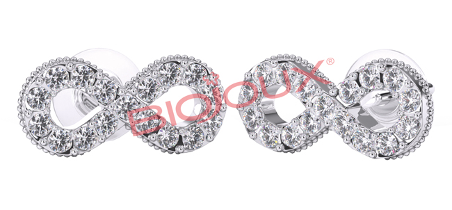 ORECCHINI POST FORATURA INFINITY CRYSTALS BJT987 - famajoy.it