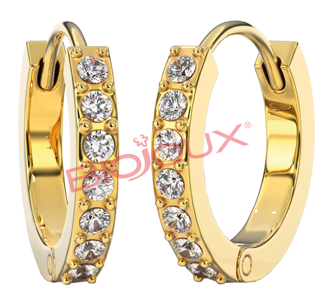 ORECCHINI POST FORATURA CRYSTAL HOOP 14GP BJT991 - famajoy.it