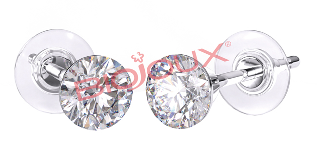 BJT3040T ORECCHINO CRISTALLO TONDO IN TITANIO - famajoy.it