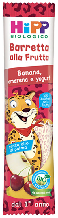 HIPP BIO BARRETTA ALLA FRUTTA BANANA/AMARENA/YOGURT 23 G - famajoy.it