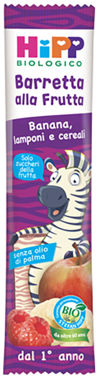 HIPP BIO BARRETTA ALLA FRUTTA BANANA/LAMPONI/CEREALI 23 G - famajoy.it