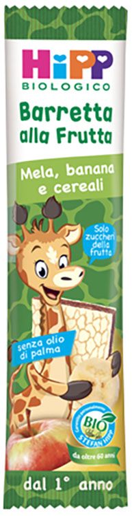 HIPP BIO BARRETTA ALLA FRUTTA MELA/BANANA/CEREALI 23 G - famajoy.it
