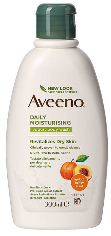 AVEENO BAGNO DOCCIA YOGURT ALBICOCCA & MIELE 300 ML - famajoy.it