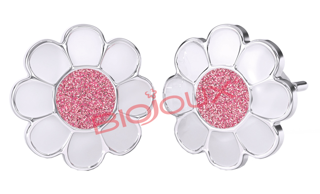 ORECCHINO STERILE BJT713 STS ROSE FLOWER - famajoy.it