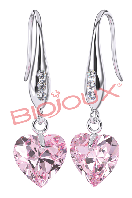ORECCHINO STERILE BJT722 STS ROSE HEART - famajoy.it
