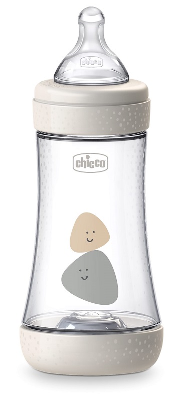 CHICCO BIBERON PERFECT 5 UNISEX 240 ML IN SILICONE 2 FORI - famajoy.it