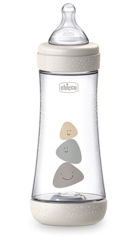CHICCO BIBERON PERFECT 5 UNISEX 300 ML IN SILICONE 3 FORI - famajoy.it