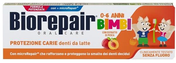 BIOREPAIR ORAL CARE KIDS 0-6 ANNI DENTI DA LATTE DENTIFRICIO CON ESTRATTO DI PESCA 50 ML - famajoy.it