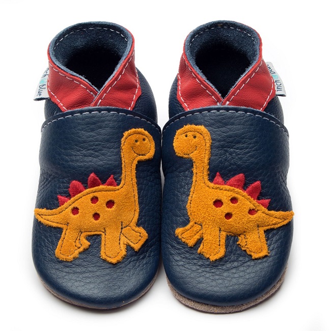 BABBUCCE DINO SUOLA IN PELLE LARGE -12-18 MESI - famajoy.it