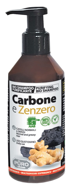 PURO BIO SHAMPOO CARBONE E ZENZERO 250 ML - famajoy.it
