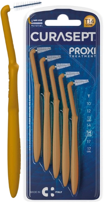 CURASEPT PROXI ANGLE T14 CONE OCRA/DARK GOLD - famajoy.it