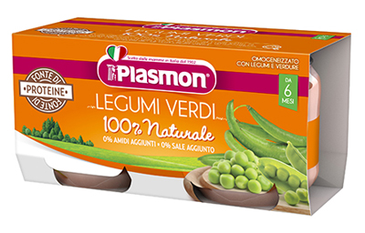 PLASMON OMOGENEIZZATO LEGUMI VERDI 2X80 G - famajoy.it