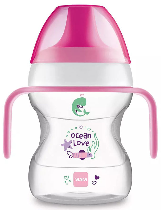 MAM LEARN TO DRINK CUP 190 ML 6+ BECCUCCIO RIGIDO FEMMINA - famajoy.it