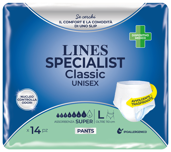PANNOLONE A MUTANDA LINES SPECIALIST CLASSIC PANTS SUPER L 14 PEZZI - famajoy.it