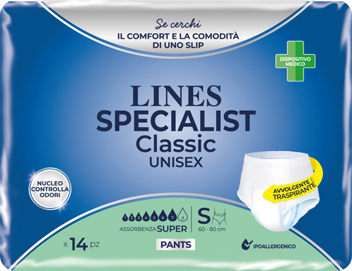 PANNOLONE A MUTANDA LINES SPECIALIST CLASSIC PANTS SUPER S 14 PEZZI - famajoy.it