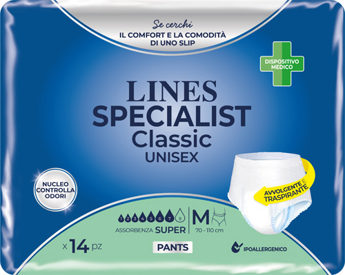 PANNOLONE A MUTANDA LINES SPECIALIST CLASSIC PANTS SUPER M 14 PEZZI - famajoy.it