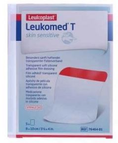 LEUKOMED T PLUS SKIN SENSITIVE MEDICAZIONE POST-OPERATORIA TRASPARENTE MPERMEABILE CON MASSA ADESIVA AL SILICONE 8X10CM 5 PEZZI - famajoy.it